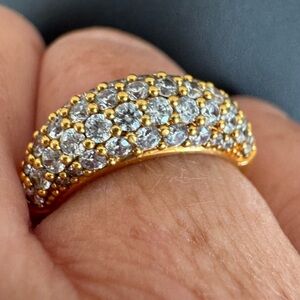 Swarovski Gold & Crystal Cocktail Ring Size 8